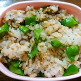 絹さや岩のり混ぜご飯